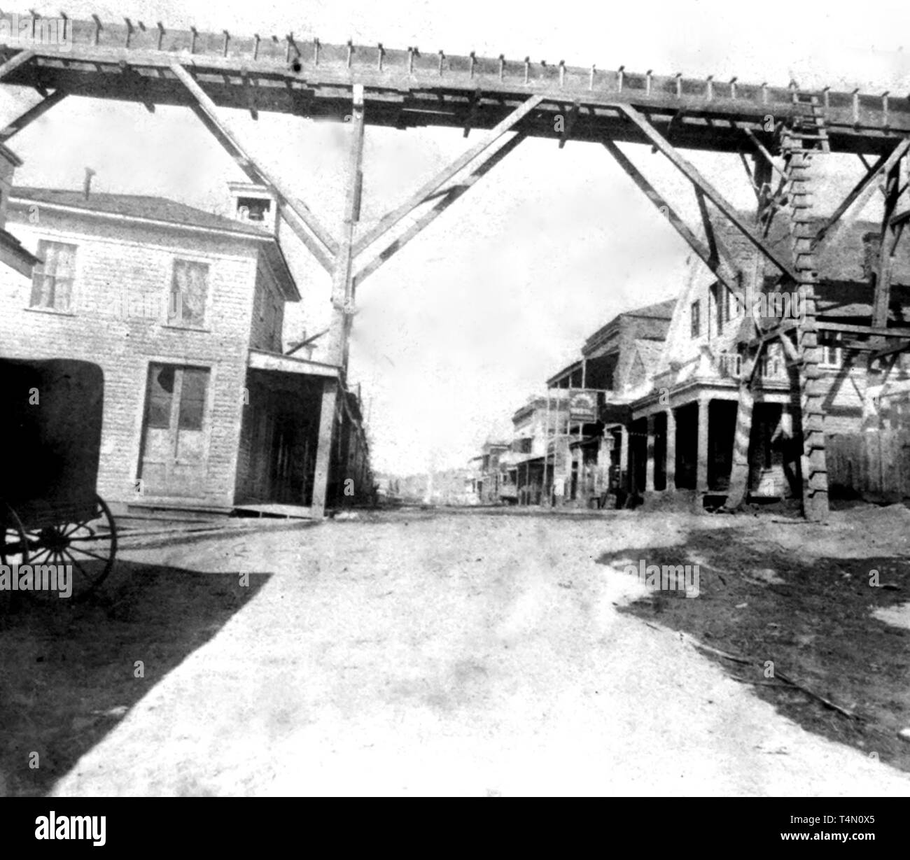 California History - Main St., North San Juan, Nev. County ca. 1866 Stock Photo