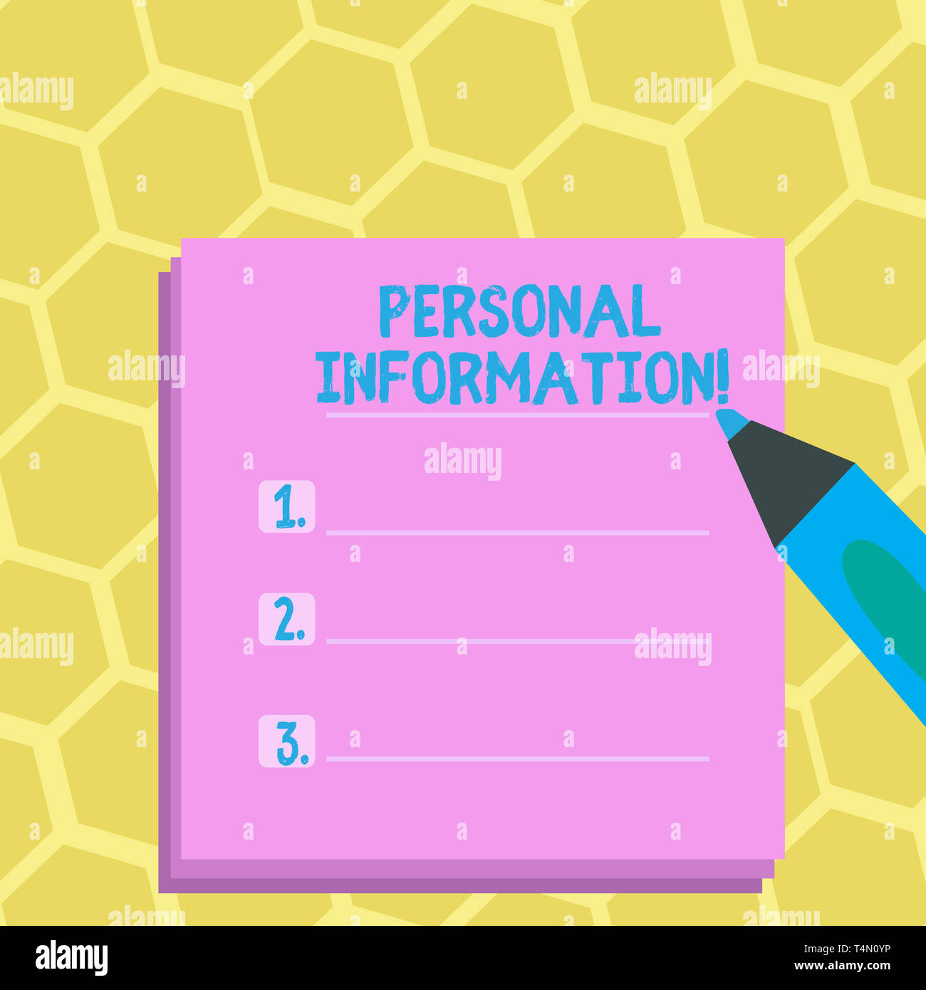 Word writing text Personal Information. Business photo showcasing ...