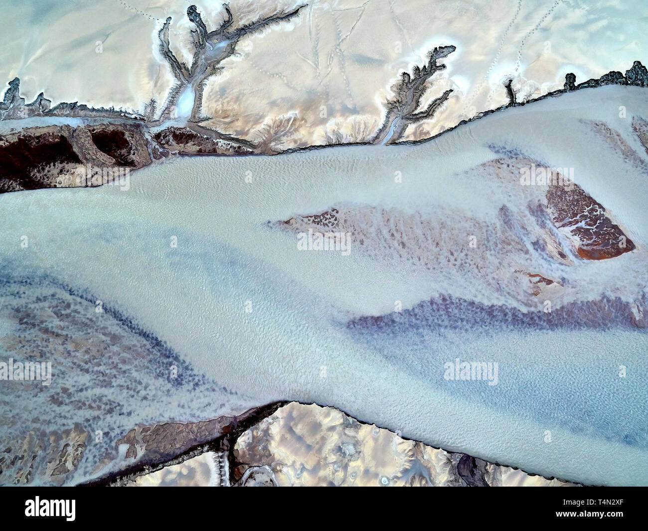 Riverbed Patterns, Skafta river, Iceland This image is shot using a ...