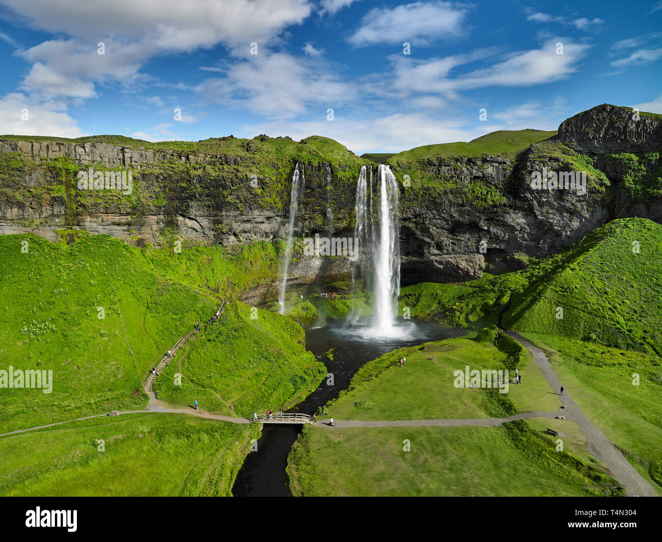 View top majestic seljalandsfoss waterfall hi-res stock photography and ...