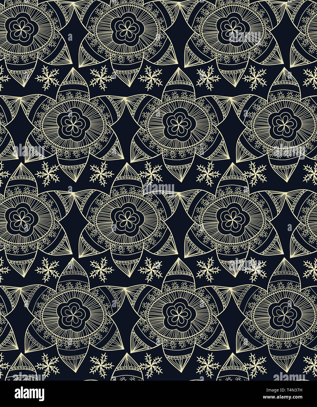 Seamless vector texture with drawing tribal flowers Stock Vector Image ...