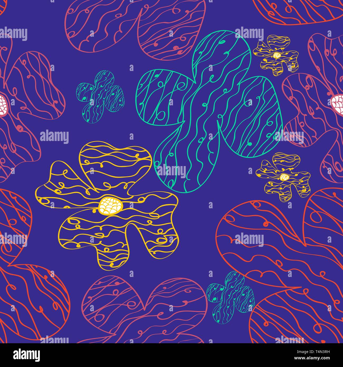 Seamless vector texture with drawing flowers Stock Vector Image & Art ...