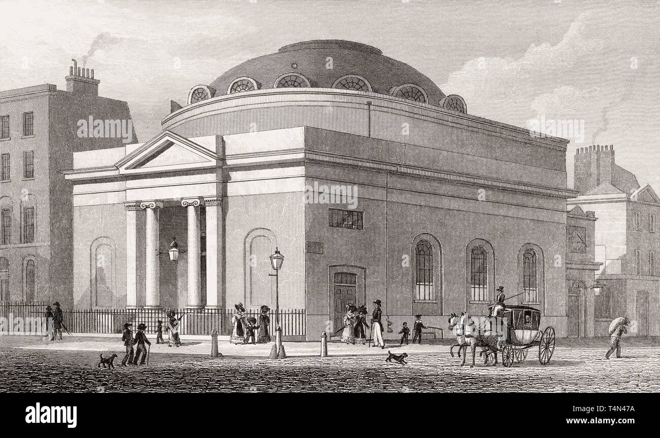 Albion Chapel, London, illustration by Th. H. Shepherd, 1828 Stock Photo
