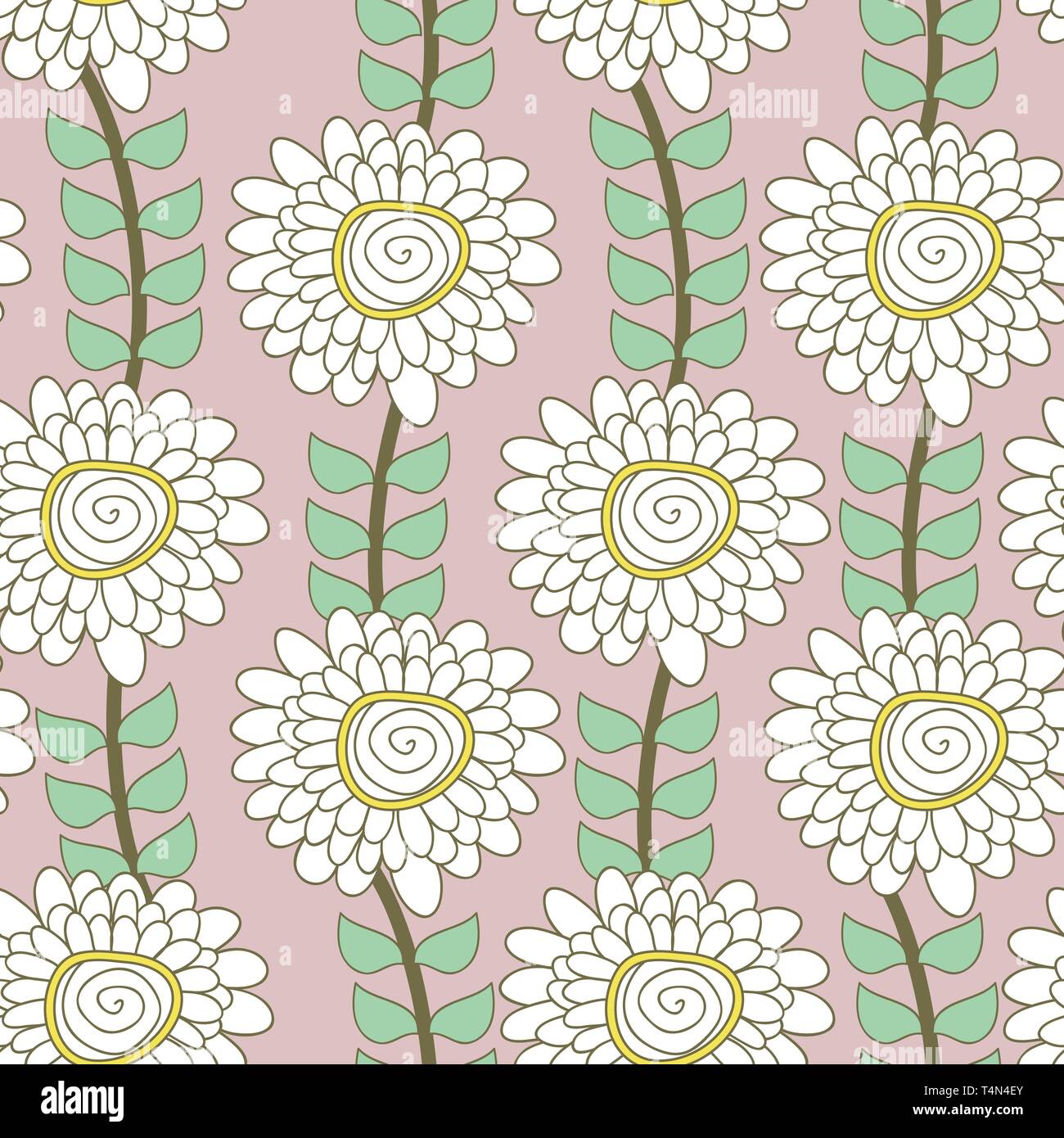 Seamless vector texture with drawing flowers Stock Vector Image & Art ...