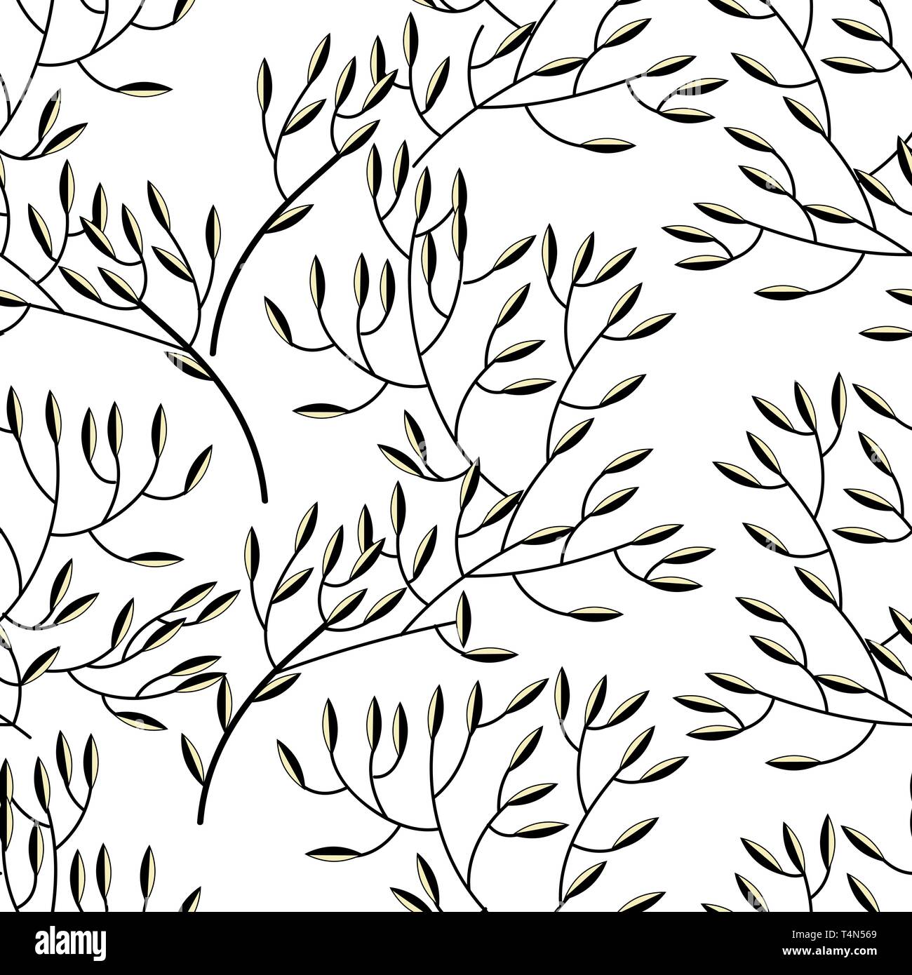 Seamless vector texture with abstract floral branch Stock Vector Image ...