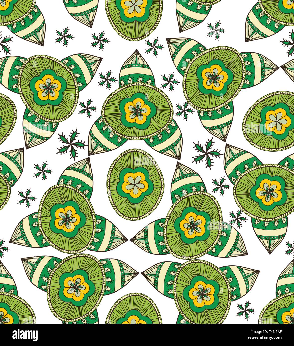 Seamless vector texture with drawing tribal flowers Stock Vector Image ...