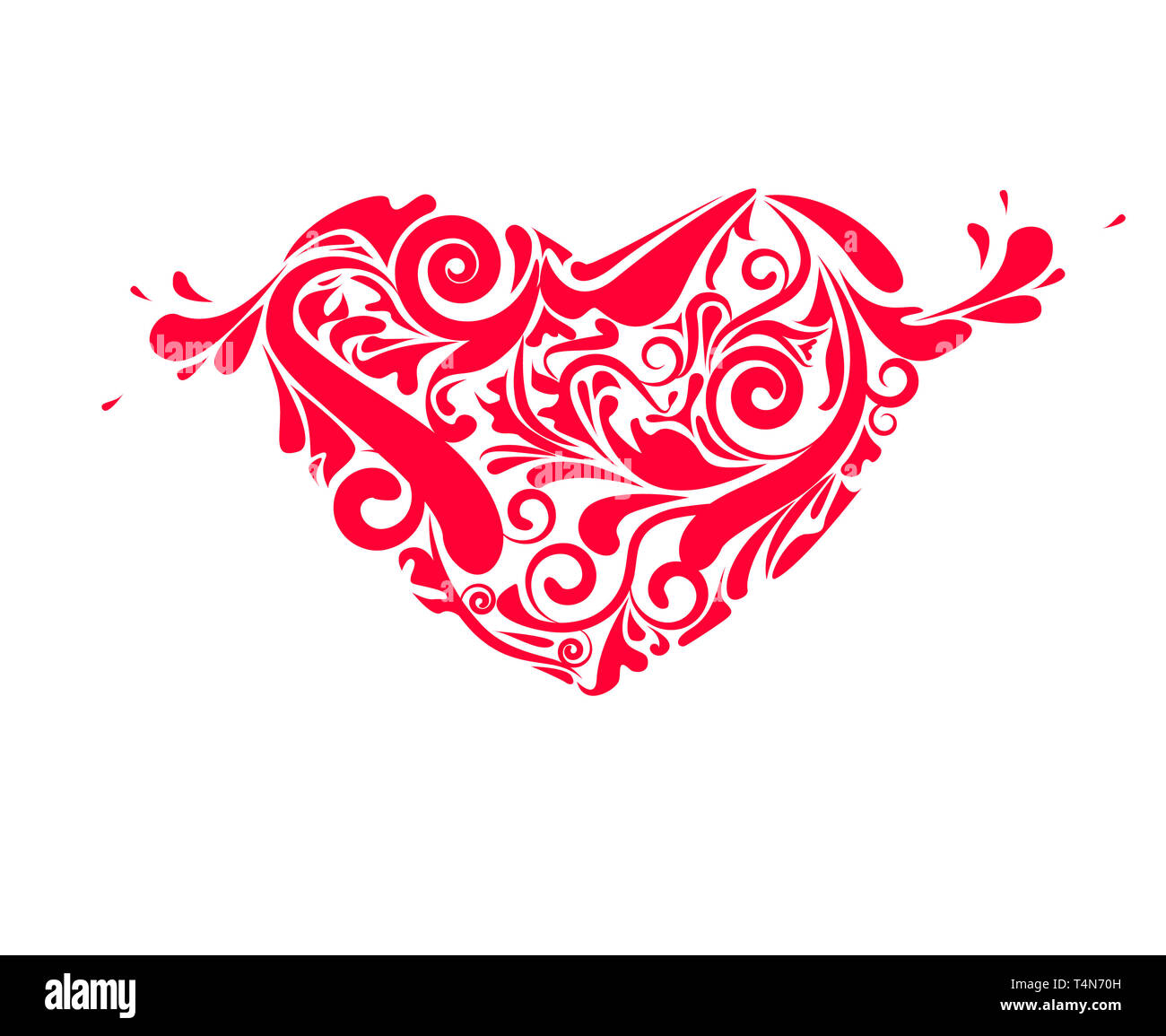 Card for valentine day with beautiful red heart Stock Photo - Alamy