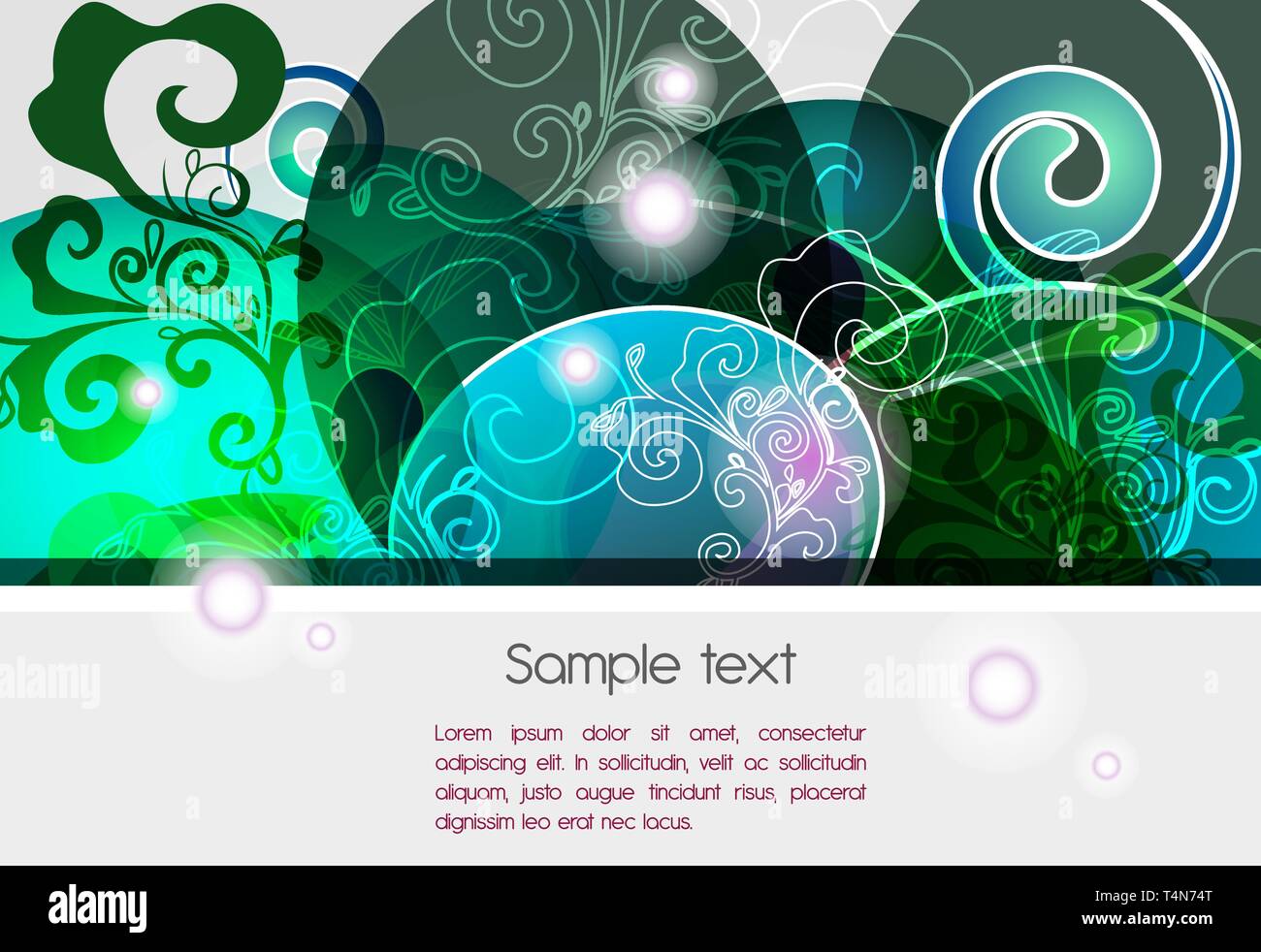 Abstract vector green background with floral pattern Stock Vector Image ...