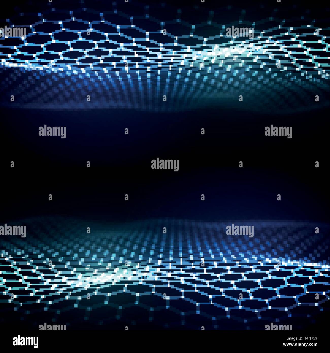 Big data visualization. Background 3d .Big data connection background. Cyber technology Ai tech wire network futuristic wireframe data visualisation Stock Vector