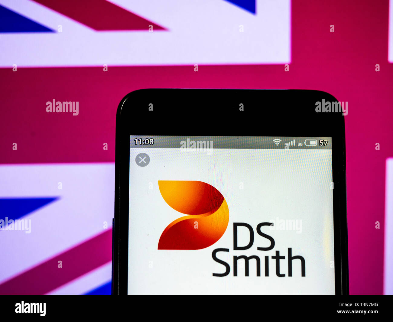 In this photo illustration a DS Smith plc logo seen displayed on a ...