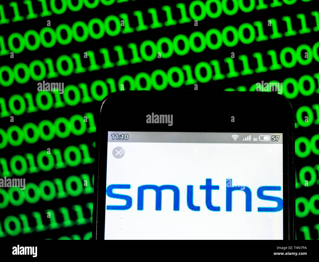 In this photo illustration a Smiths Group plc logo seen displayed on a smart phone Stock Photo