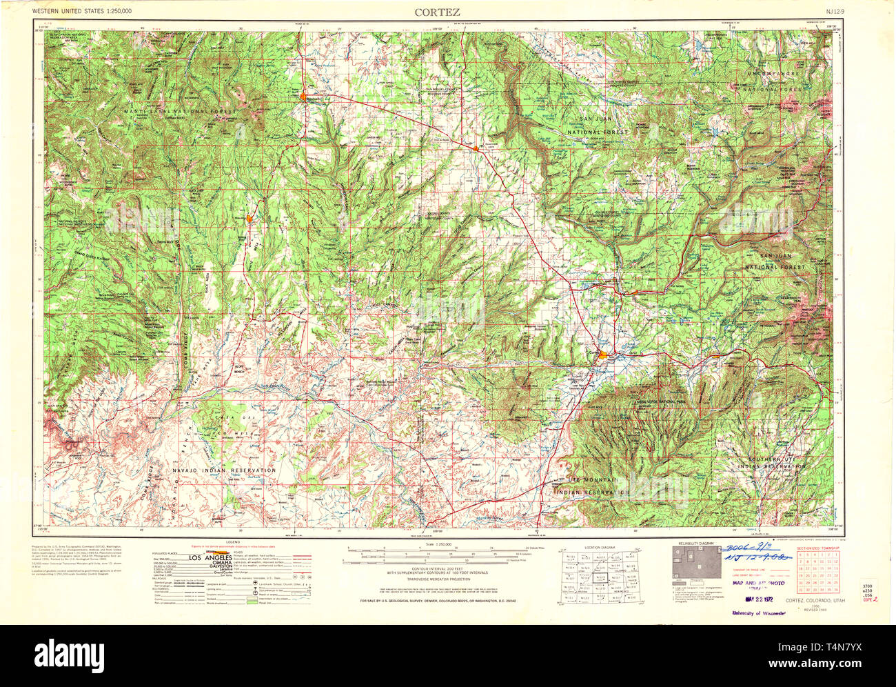 Cortez colorado map hires stock photography and images Alamy