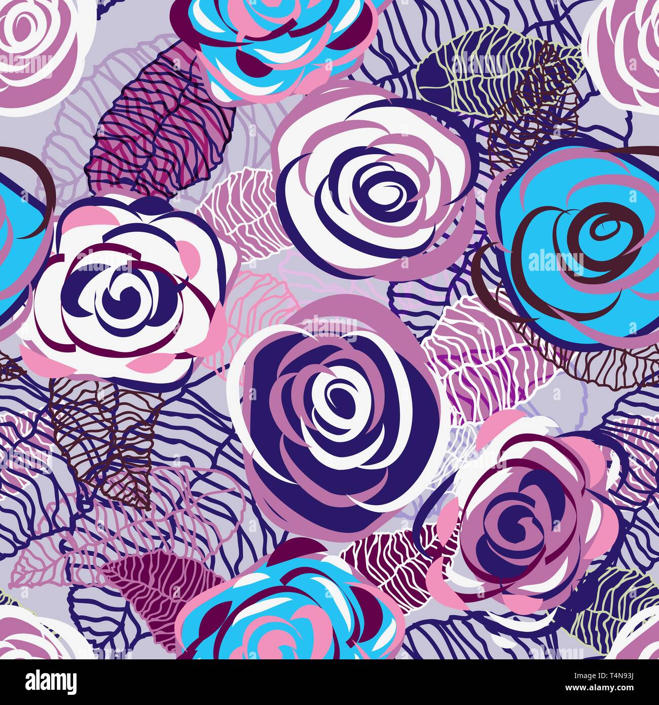 Lilac Roses Texture Abstract seamless lilac vector texture with bright drawing roses Stock ...