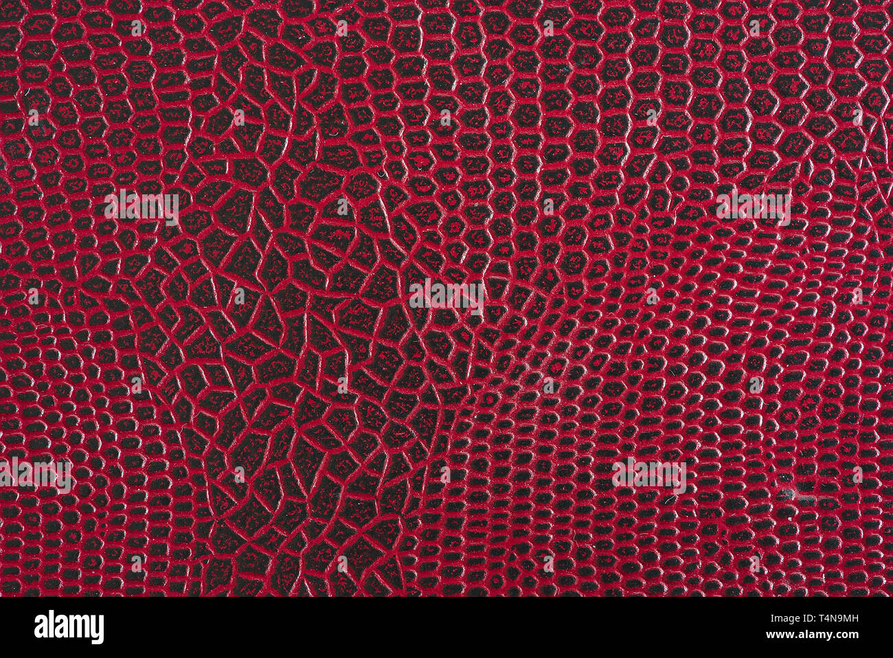texture, red leather background. Crocodile skin effect Stock Photo