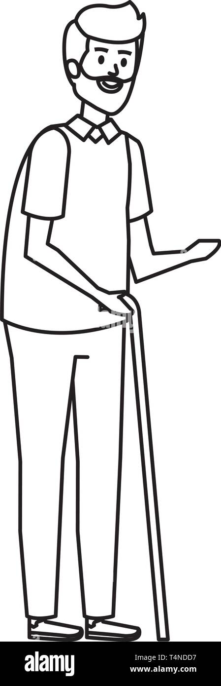 old man with cane character Stock Vector Image & Art - Alamy
