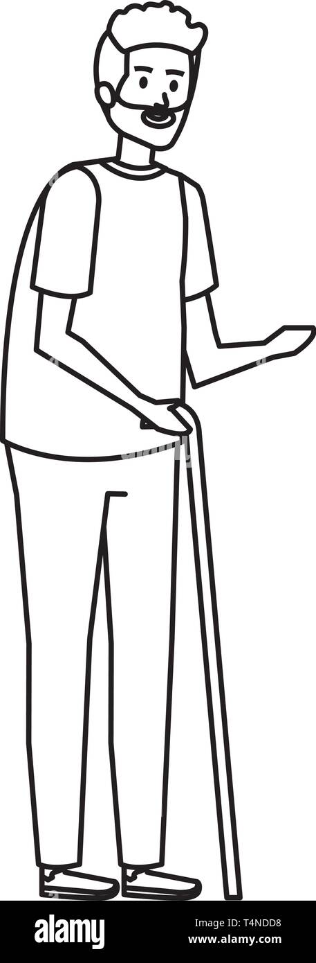 old man with cane character Stock Vector Image &amp; Art - Alamy