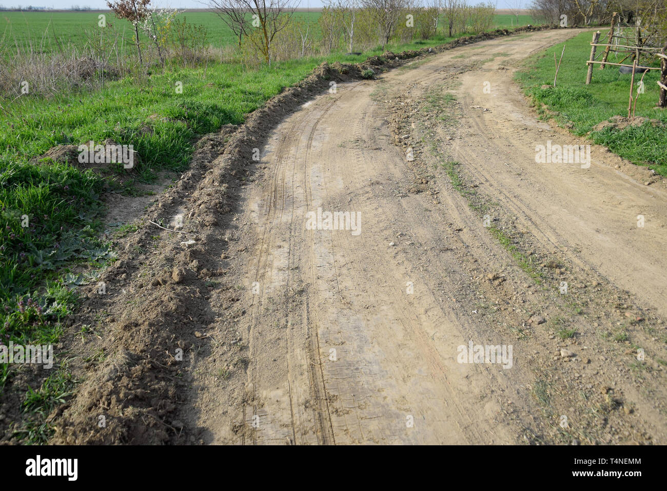 Level Rough Road Leveled by a bulldozer hi-res stock photography and images - Alamy