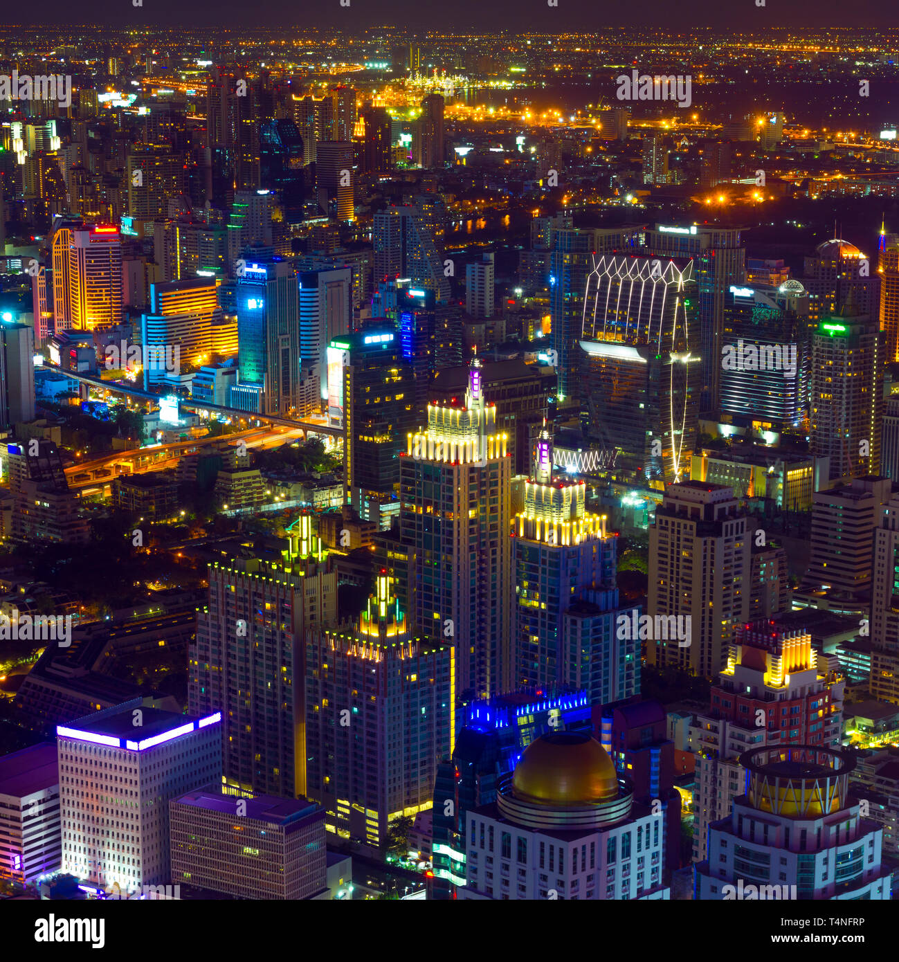 Bangkok city center at twilight Stock Photo - Alamy