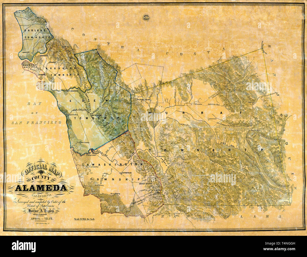 Map of Alameda 1857 Stock Photo