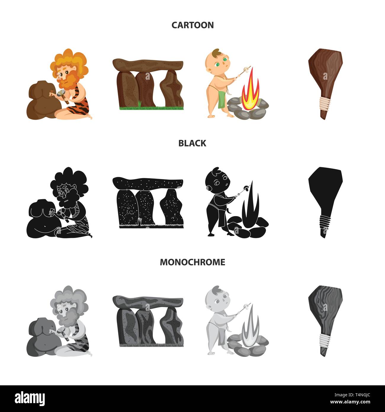 Vector illustration of evolution and prehistory icon. Collection of ...