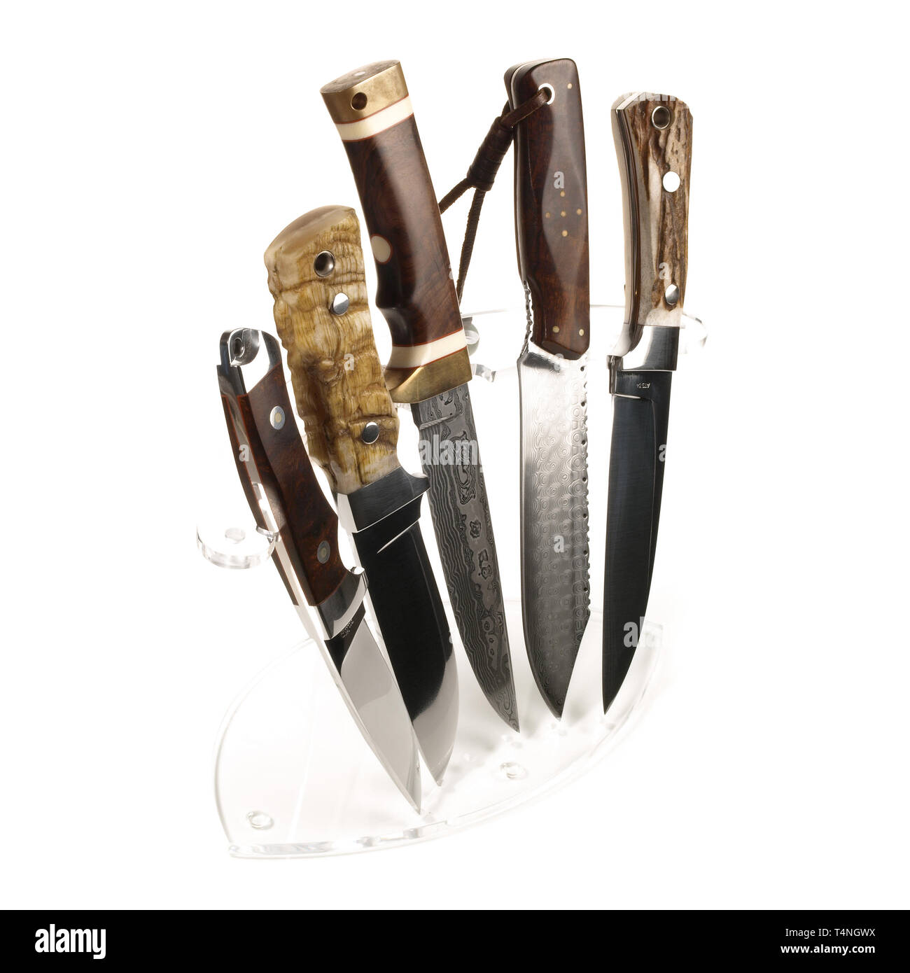 Unique Hunting Knives on white Background Stock Photo Alamy