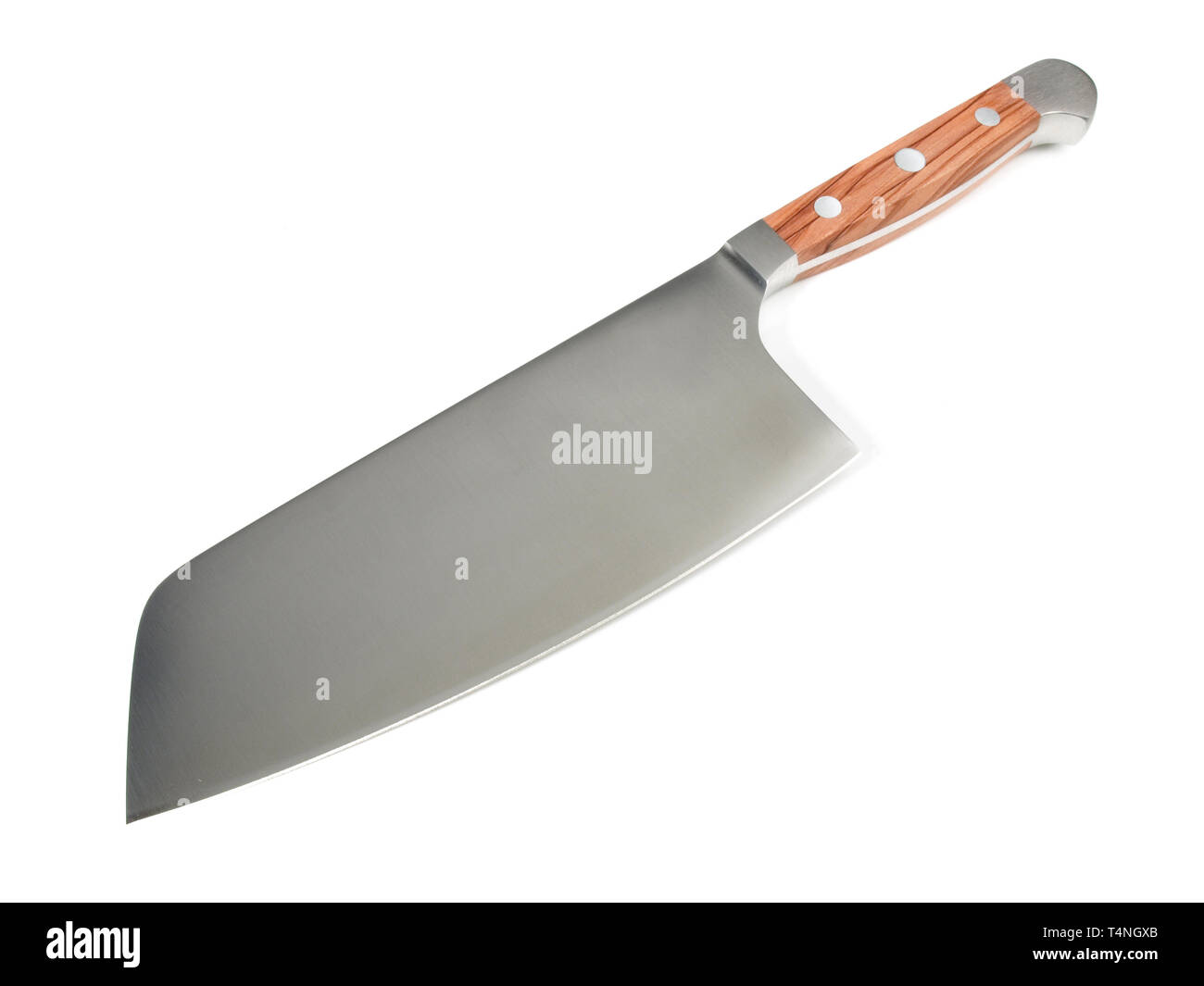 Japanese Cleaver Chopping Knife on white Background Stock Photo