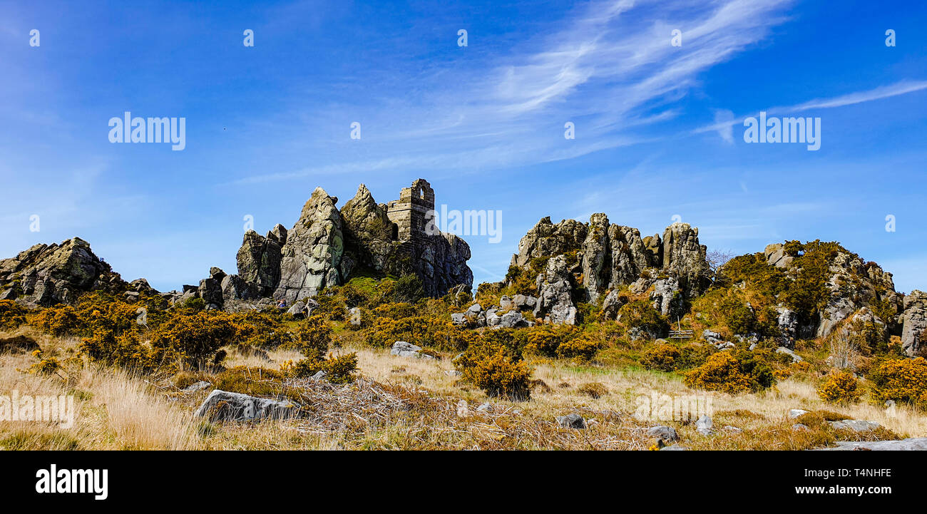 Roche Rock, is a very distinctive Cornish landmark which features a chapel resting on top of schorl outcrop. Stock Photo