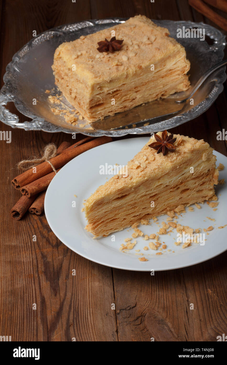Slice of layer cake Stock Photo