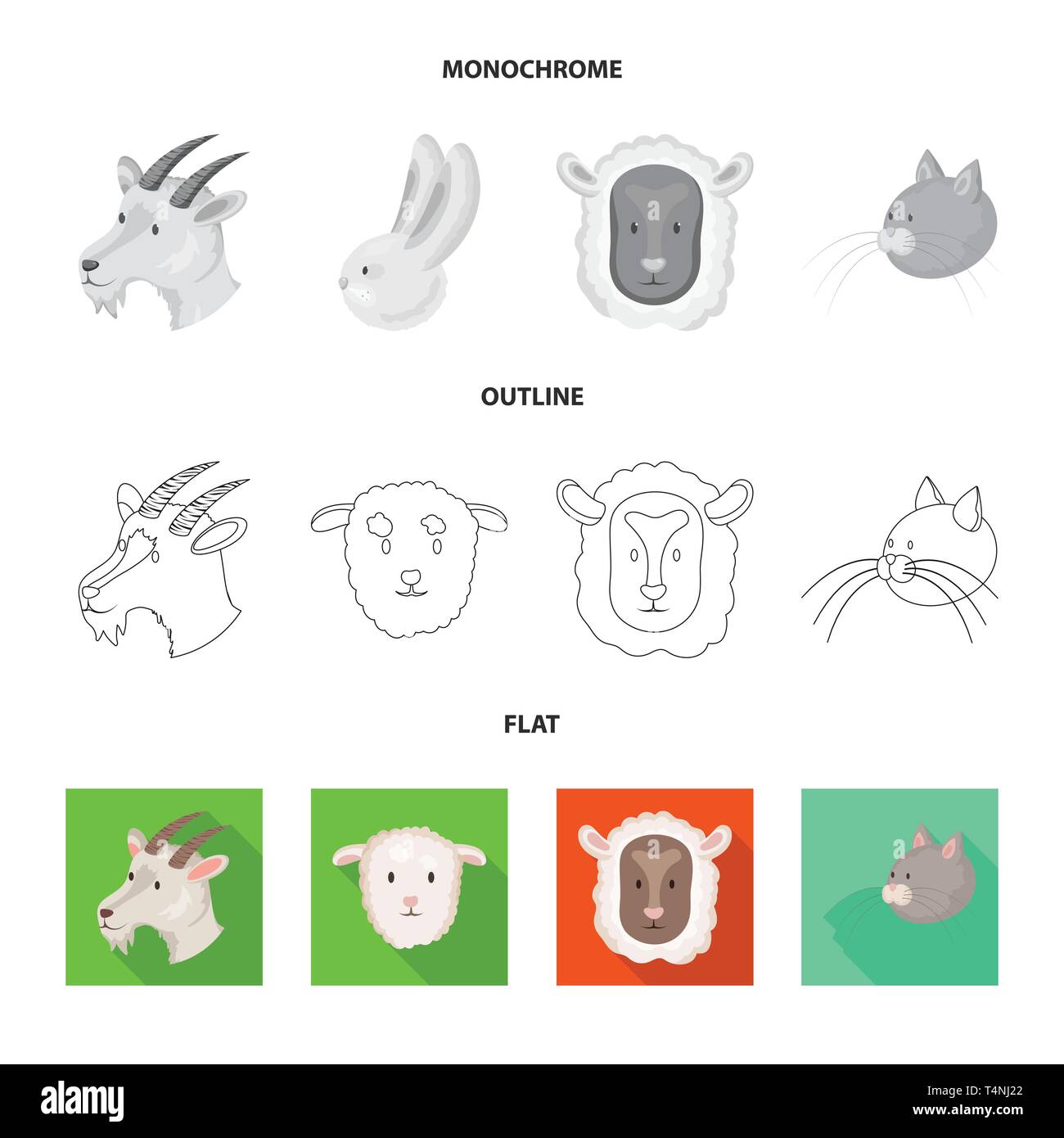 Isolated object of agriculture and breeding icon. Set of agriculture ...