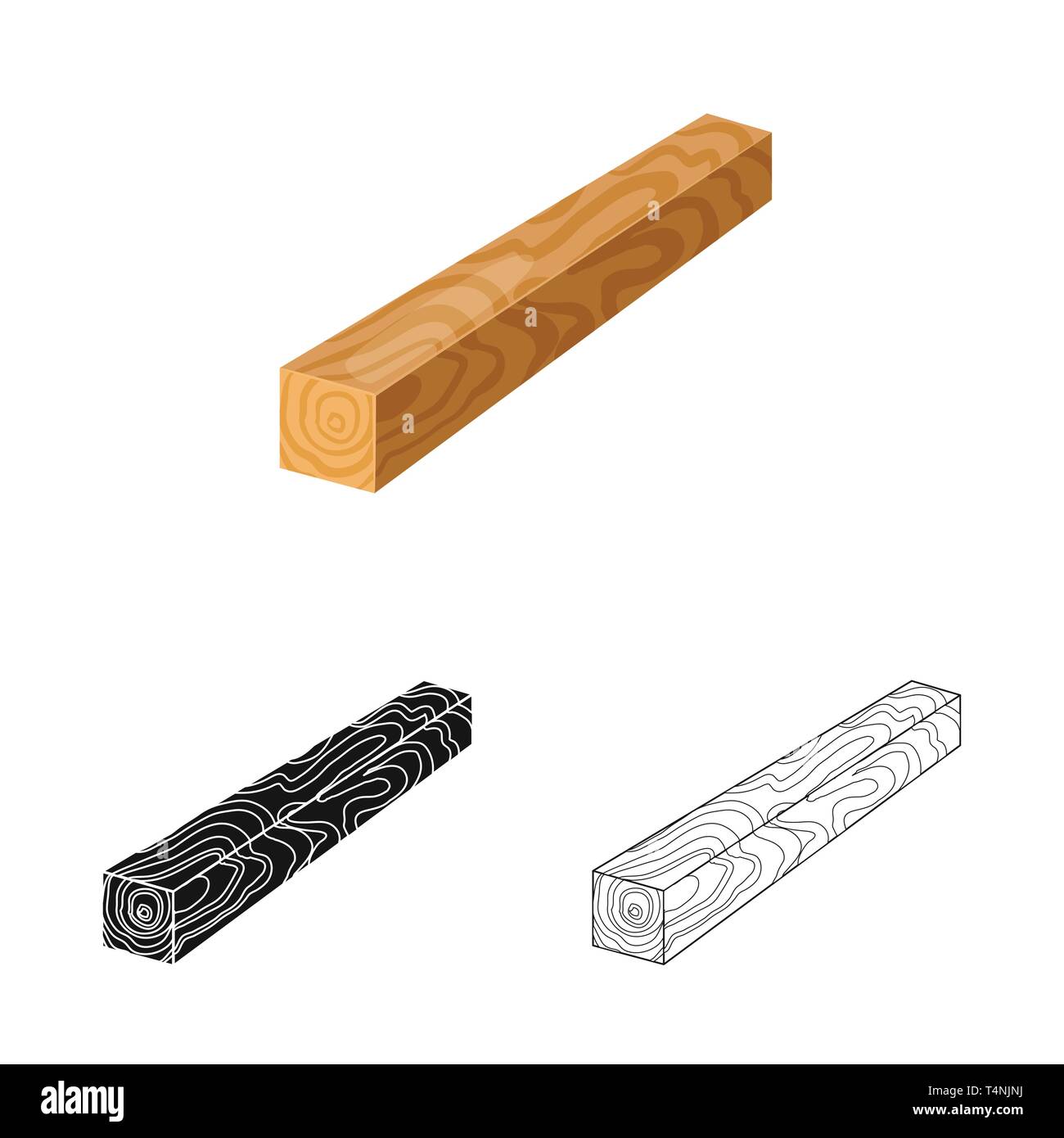 Vector design of timber and piece symbol. Set of timber and section ...