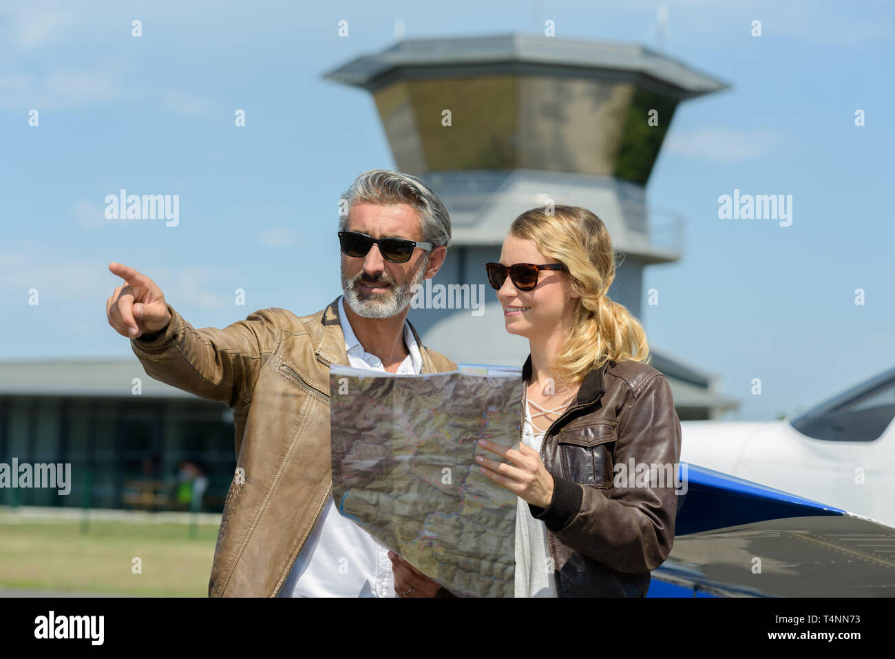 airplane and map concept Stock - Airplane And Map Concept T4NN73 