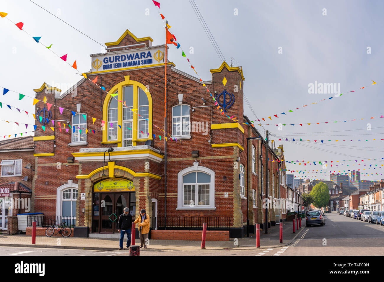 Gurdwara Guru Tegh Bahadar Sahib place of worship along St Marys Road in the district of Northam in Southampton, England, UK Stock Photo