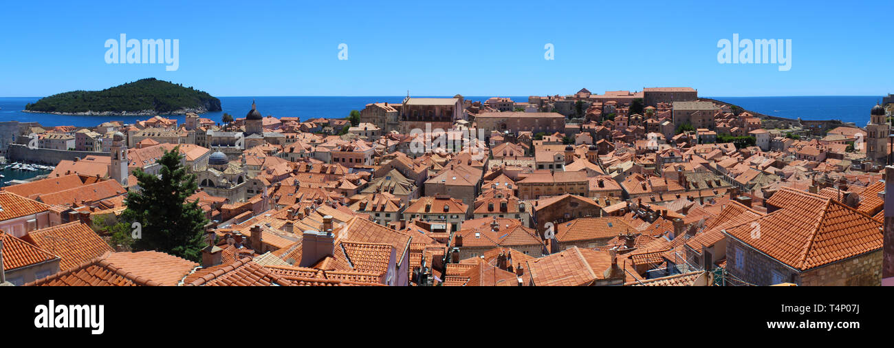 Panorama of the historich oldtown of Dubrovnik Stock Photo