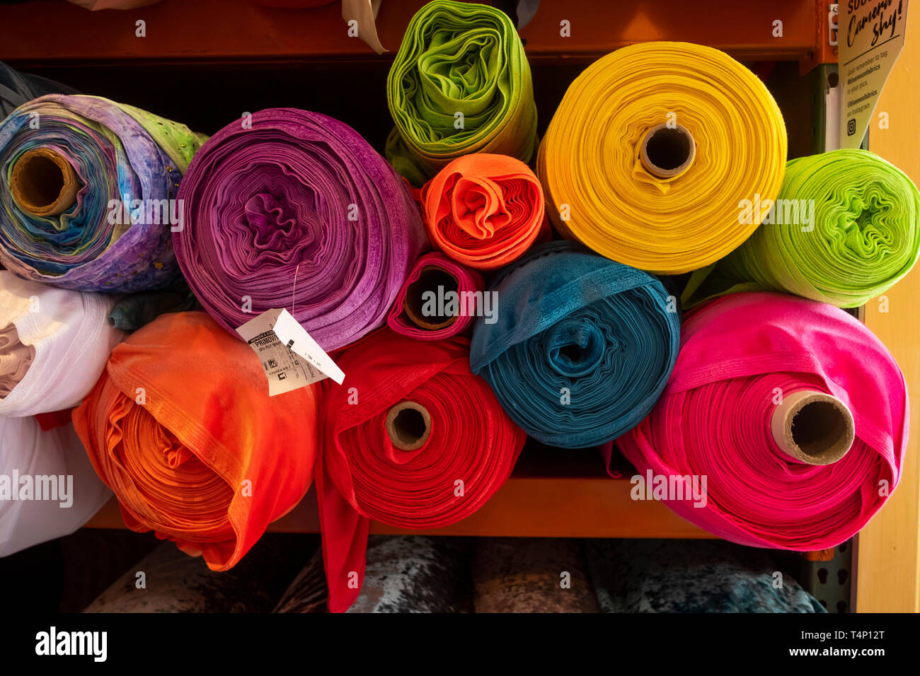 Textiles, Fabrics at a Maple Ave store. Downtown Los Angeles