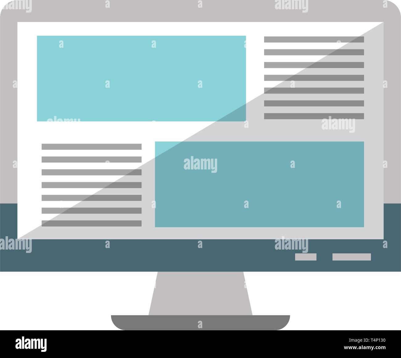 Desk computer browsing the internet isolated Stock Vector Image & Art ...