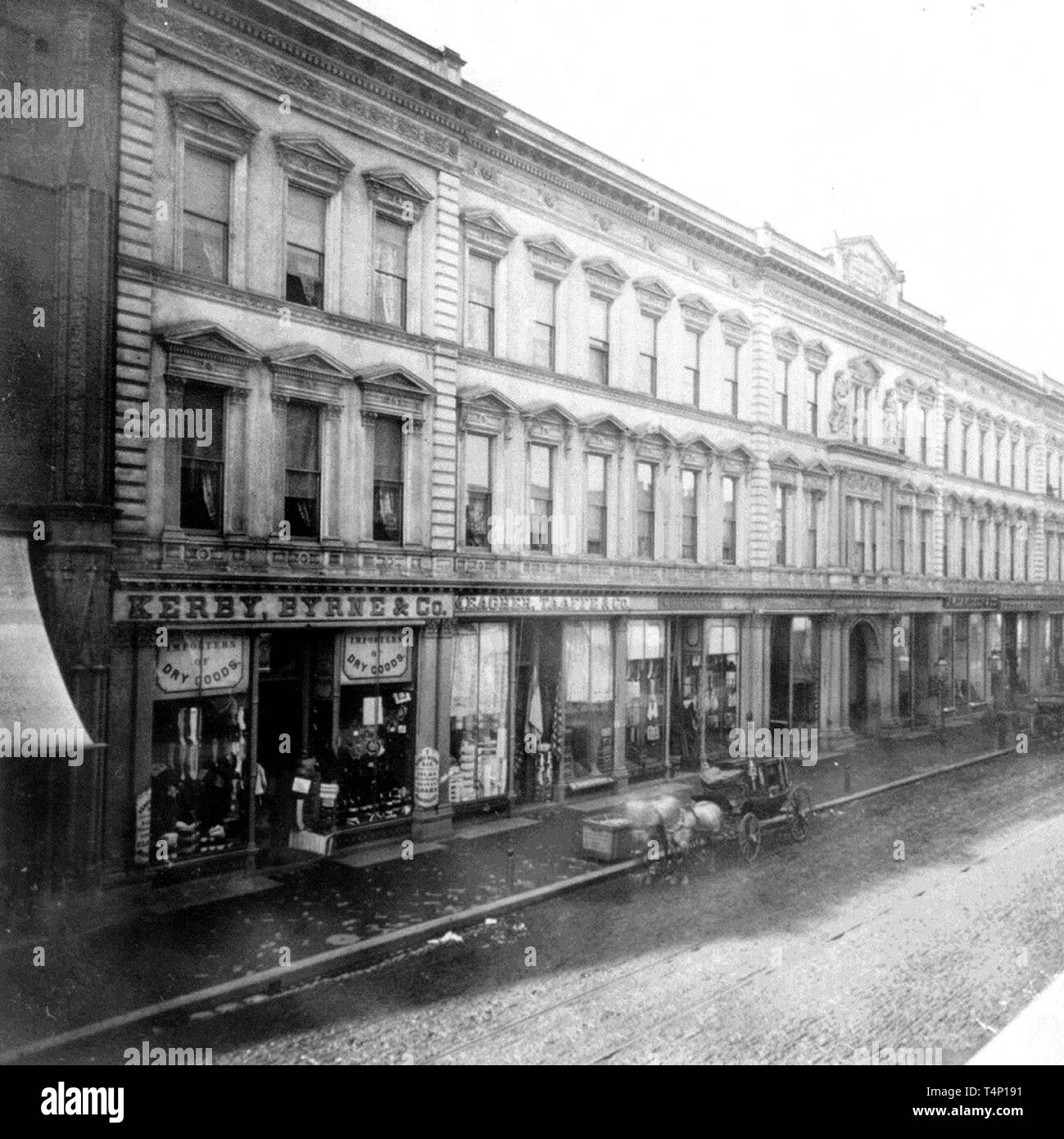 California History - Lick House, Montgomery Street, San Francisco ca. 1866 Stock Photo