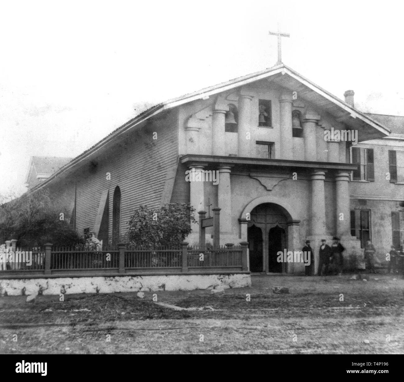 California mission church exterior Black and White Stock Photos