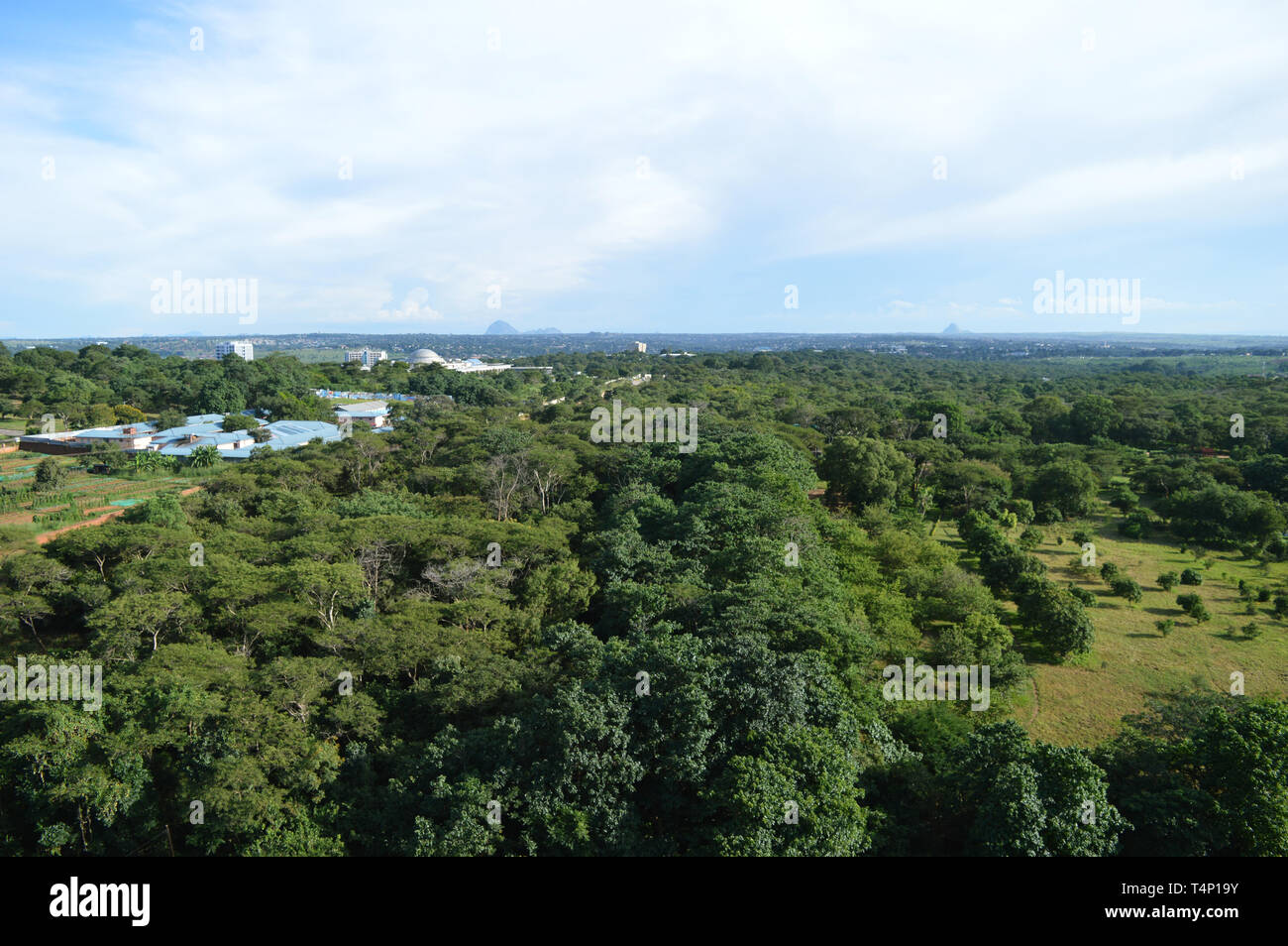 Panorama from the top of Independance Square in the capital of Malawi - Lilongwe Stock Photo