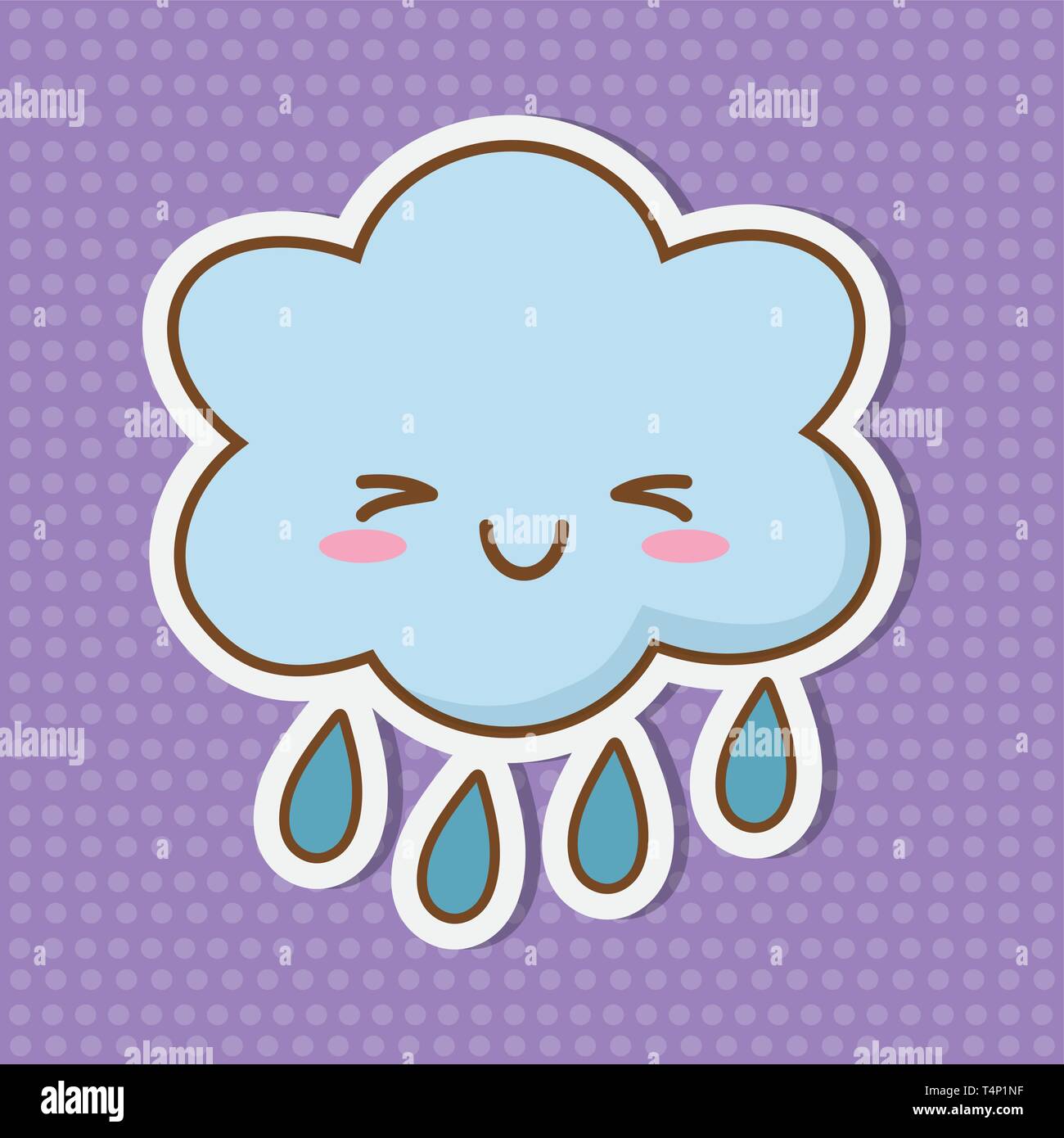 cloud raining icon cartoon colorful background vector illustration ...