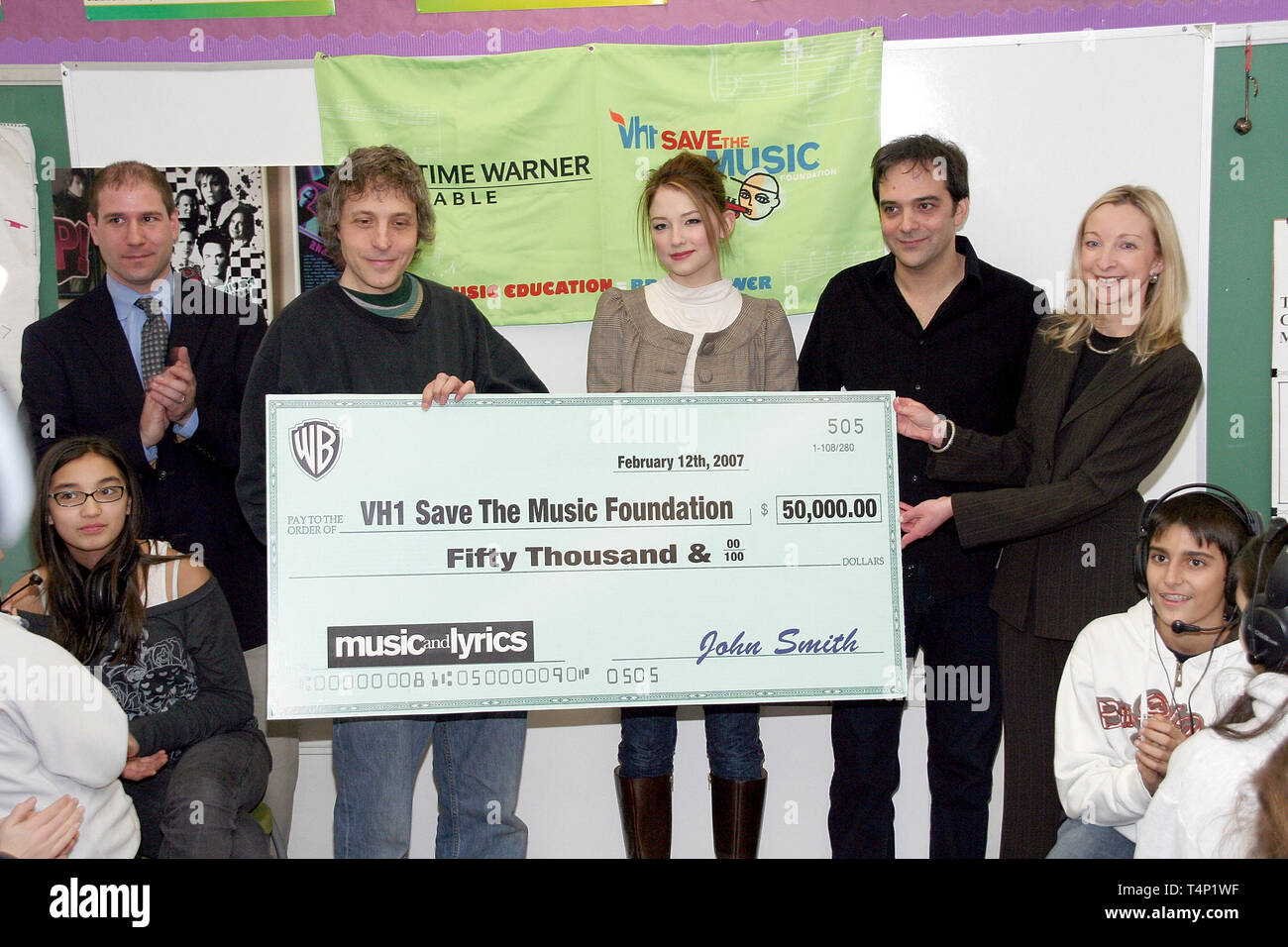 New York, USA. 13 Feb, 2007.  Brian Culot, Marc Lawrence, Haley Bennett, Suzanne Giuliani, Adam Schlesinger, Laurie Schopp at a Charity event with a $50,000 donation presented by Marc Lawrence and Haley Bennett at The Hudson Theatre on February 13, 2007 in New York, NY. Credit: Steve Mack/S.D. Mack Pictures/Alamy Stock Photo