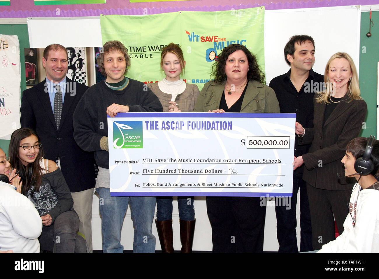 New York, USA. 13 Feb, 2007.  Brian Culot, Marc Lawrence, Haley Bennett, Suzanne Giuliani, Adam Schlesinger, Laurie Schopp at a Charity event with a $50,000 donation presented by Marc Lawrence and Haley Bennett at The Hudson Theatre on February 13, 2007 in New York, NY. Credit: Steve Mack/S.D. Mack Pictures/Alamy Stock Photo