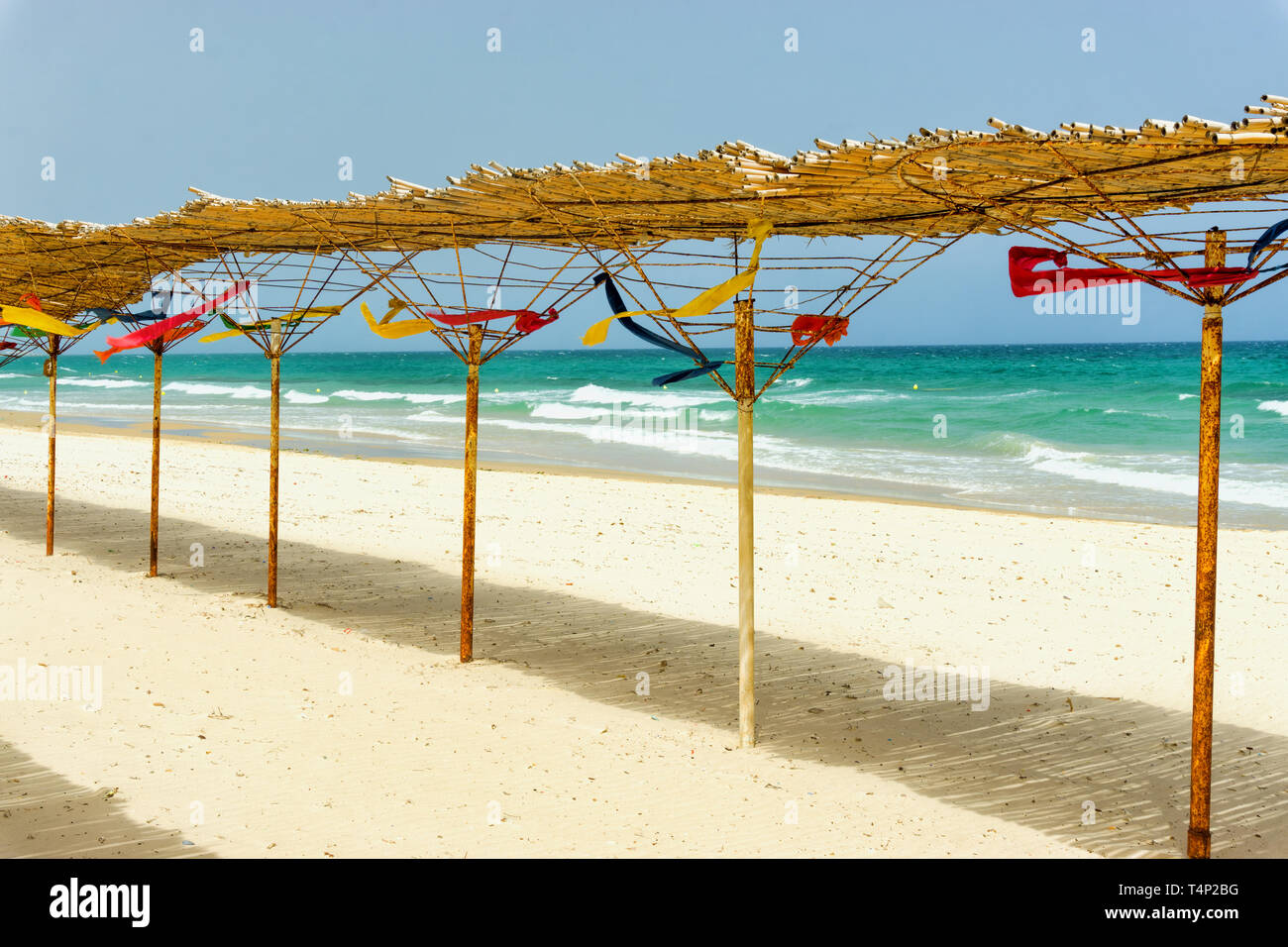 Sousse beach with Mediterranean Sea view in Tunisia. Stock Photo