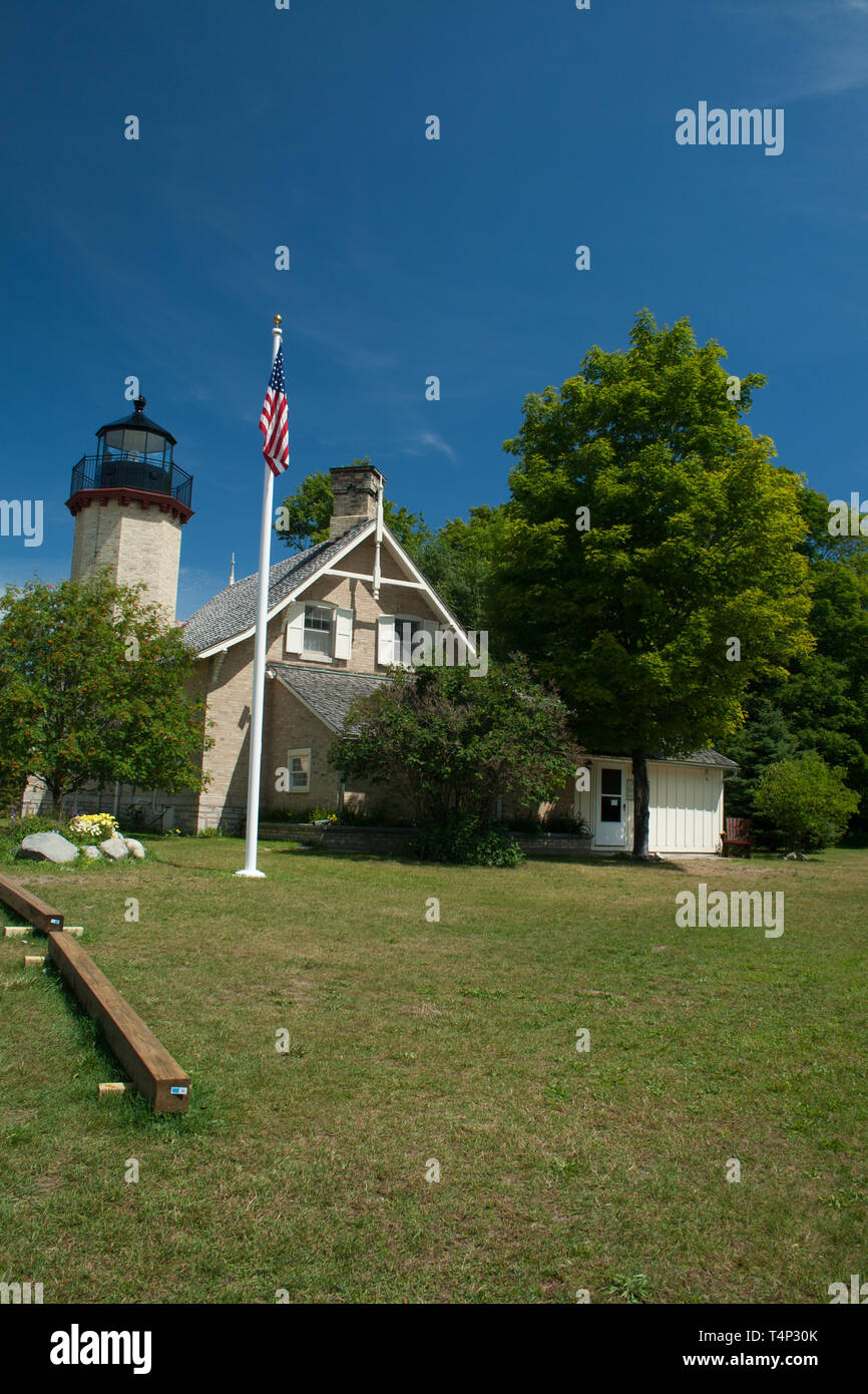 McGulpin Point Lighthouse, Mackinac City, Michigan Stock Photo - Alamy