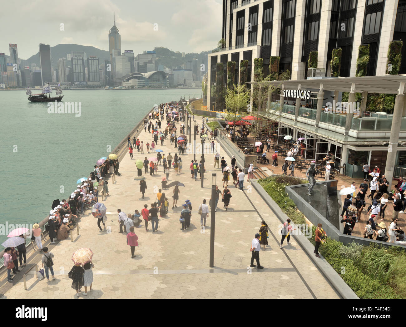 Tsim Sha Tsui promenade, Hong Kong Stock Photo