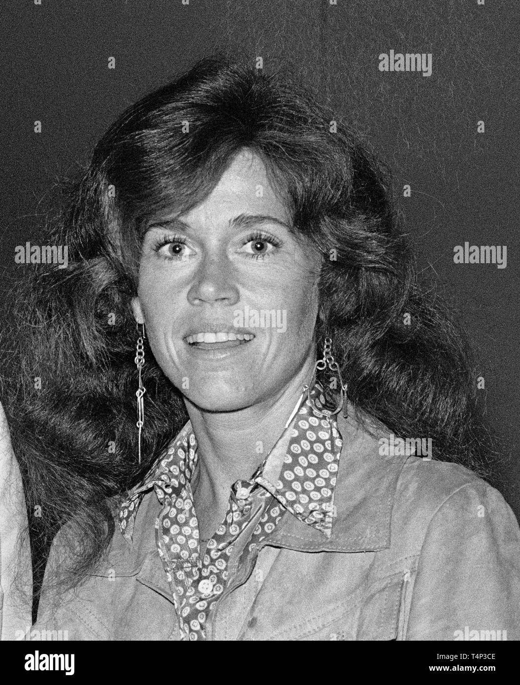 Actress, Jane Fonda, October 17, 1977, California Stock Photo