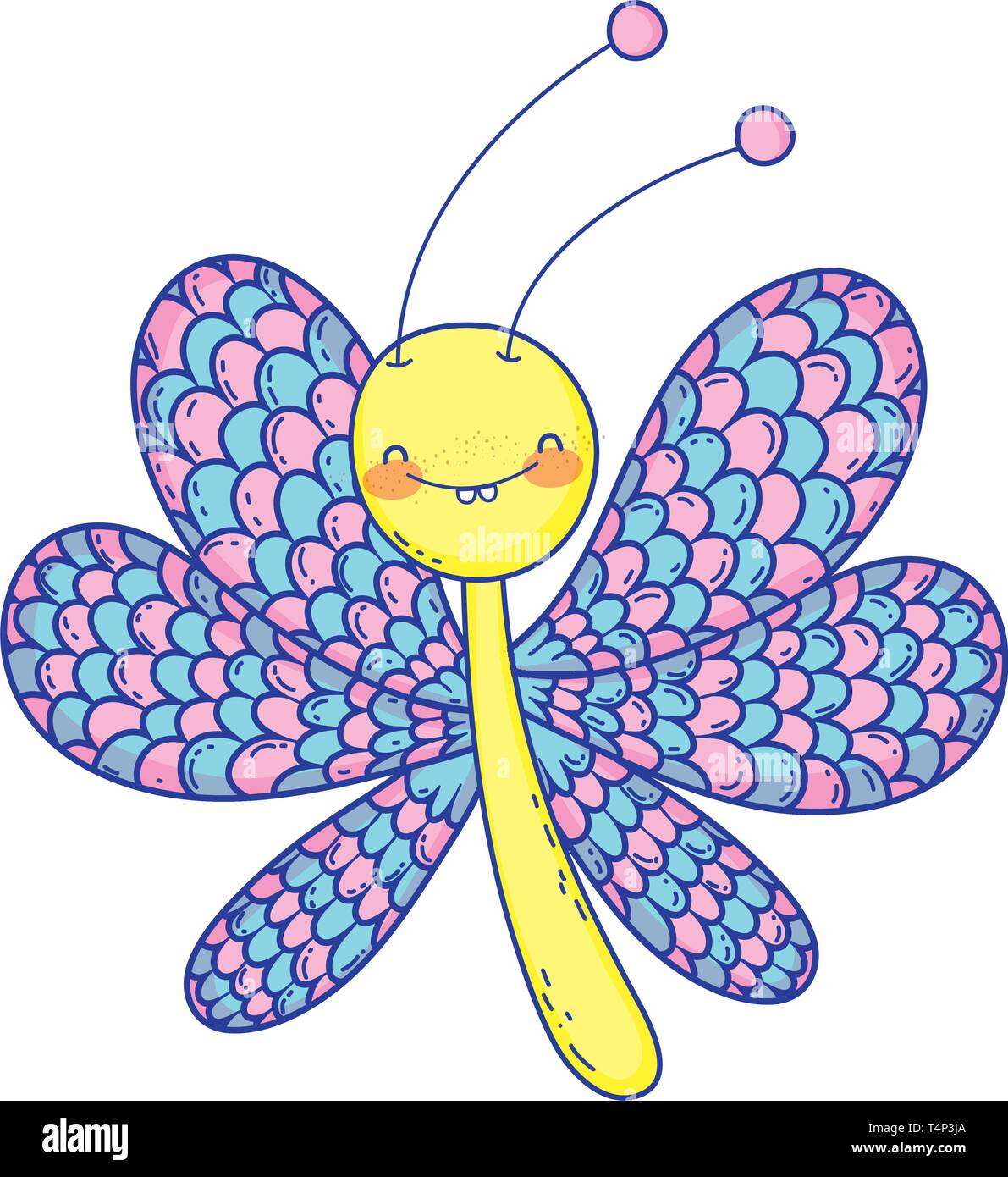 beautiful butterfly flying character vector illustration design Stock ...