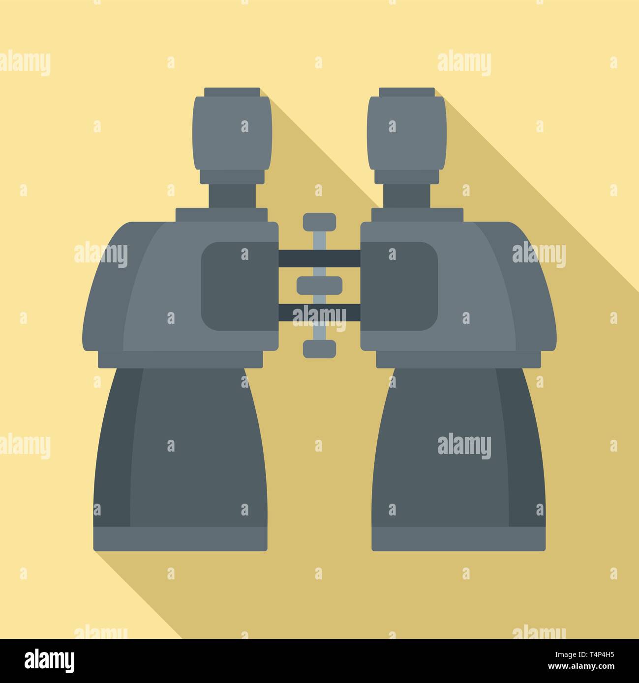 Metal binocular icon. Flat illustration of metal binocular vector icon