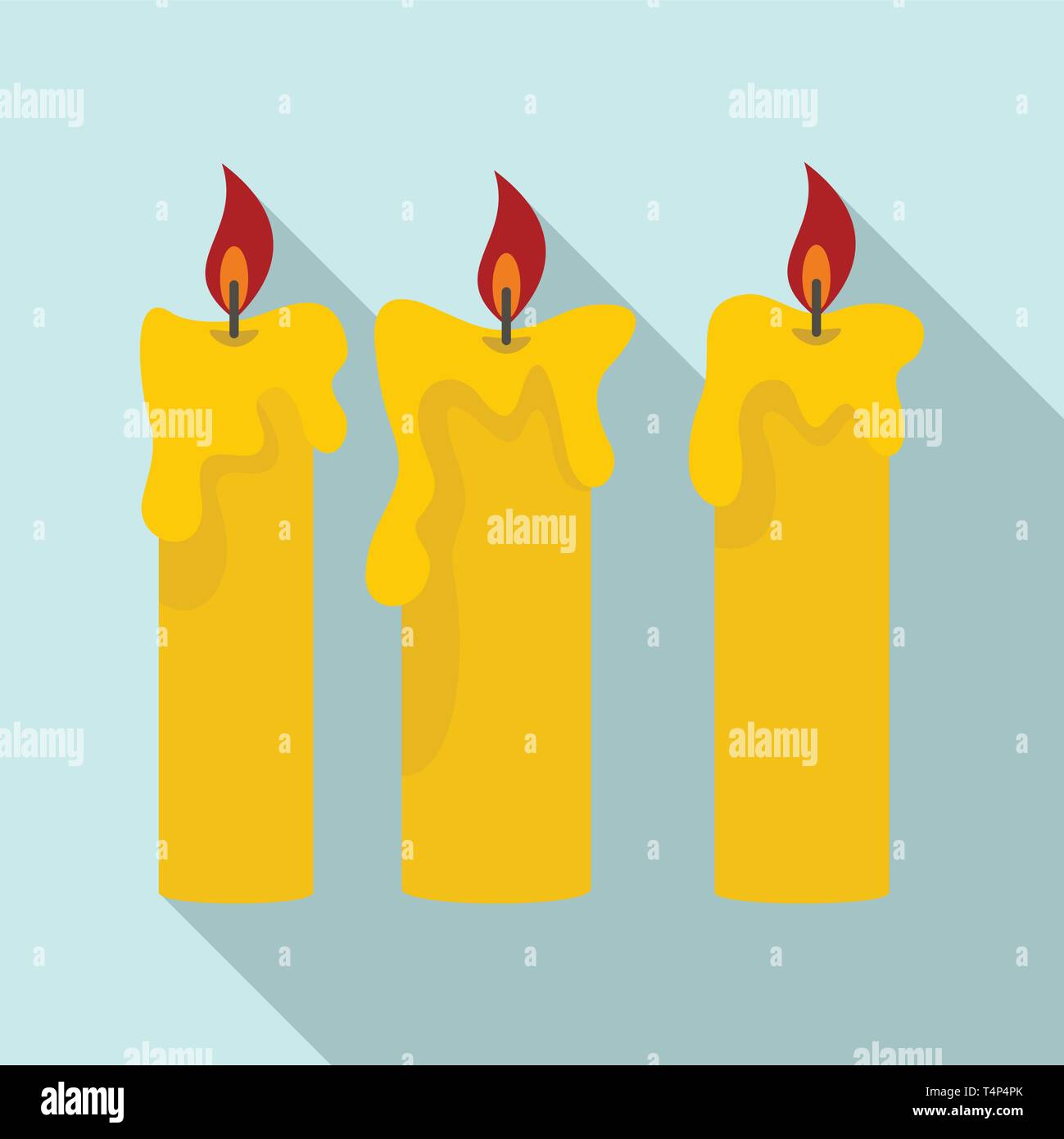 Magic burning candle icon. Flat illustration of magic burning candle vector icon for web design Stock Vector