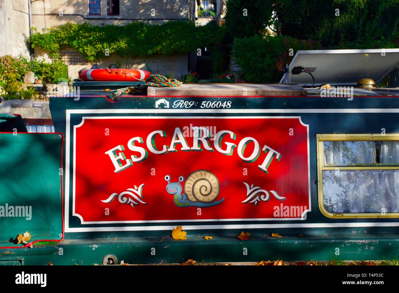 Narrow boat, Kennet & Avon Canal, Bath,Somerset, England. Stock Photo