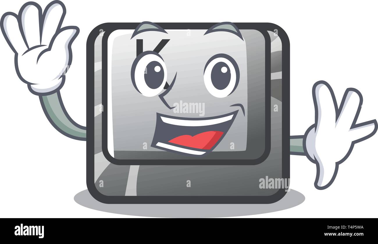 Keyborad Button R Cartoon Waving button K in the cartoon shape Stock Vector Image & Art - Alamy